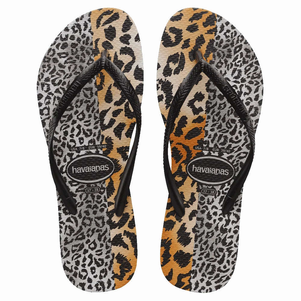 Best Platform Flip Flops Havaianas Slim Mixed Print Flip Flops Sand Grey Leopard