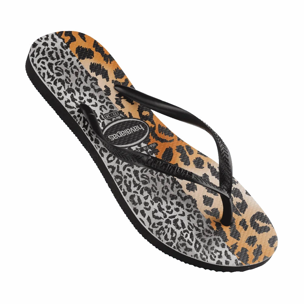 Flip Flops Cushion Havaianas Slim Mixed Print Flip Flops Sand Grey Leopard