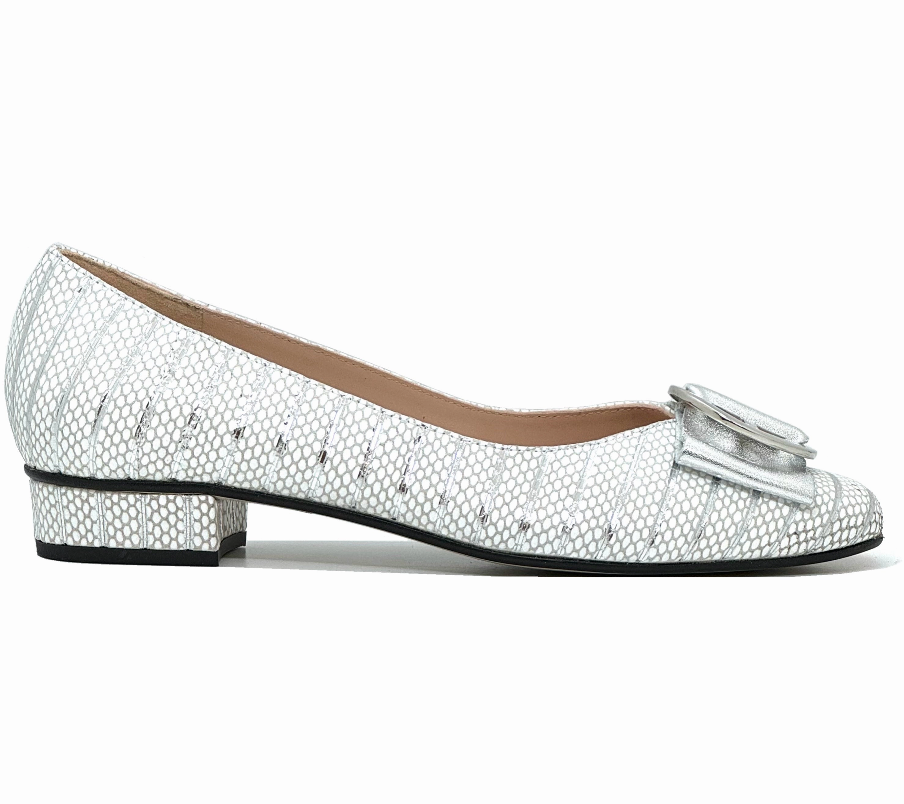 Orthotic Flat Dress Shoes HB Ladies June Flat Metallic Trim Pump