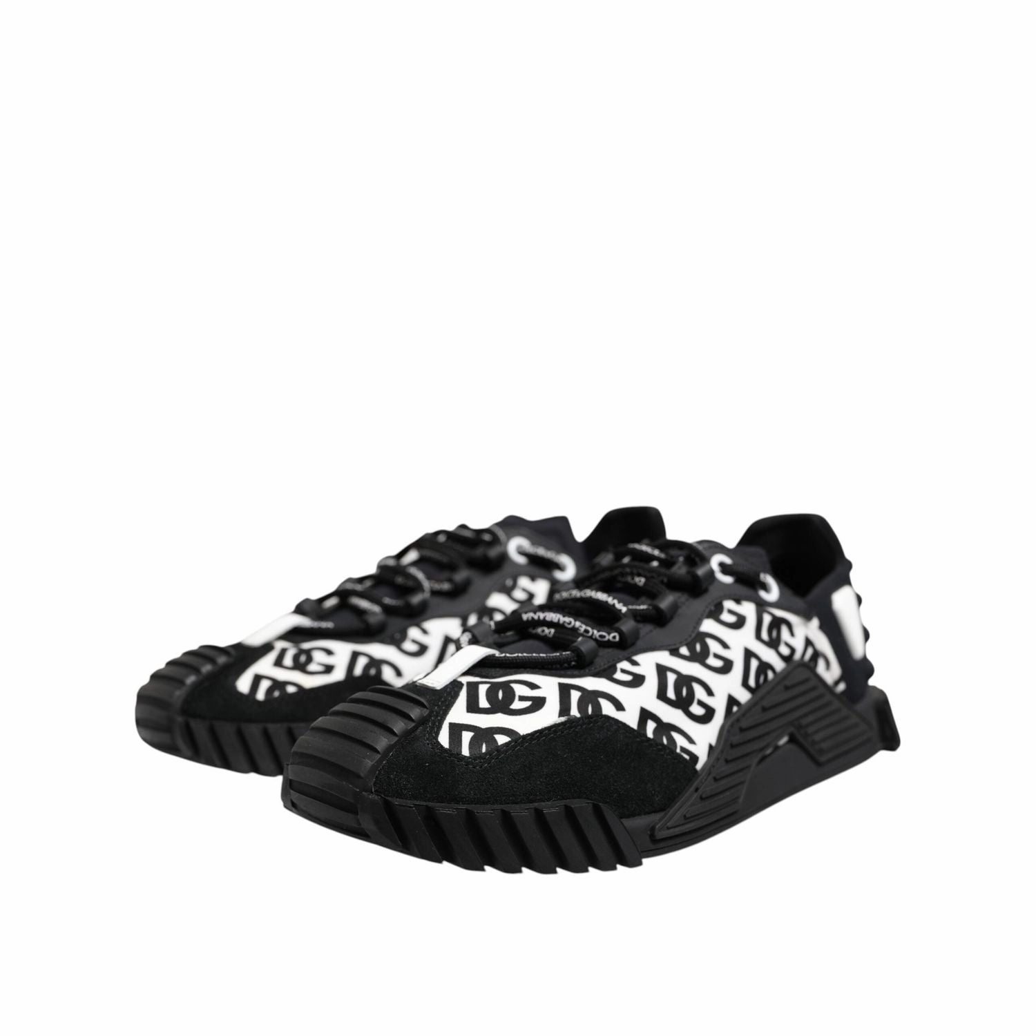 Dolce & Gabbana Black Logo Lace Up Low Top NS1 Sneakers Shoes Sneakers Size 4
