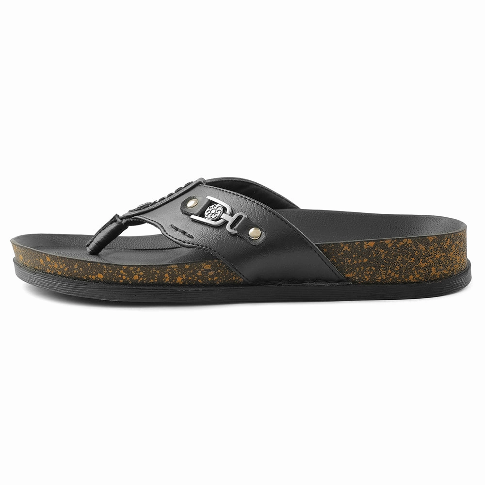 Healers Black Casual Slipper For Men CSS-28E By Liberty Shop Slippers On Sale