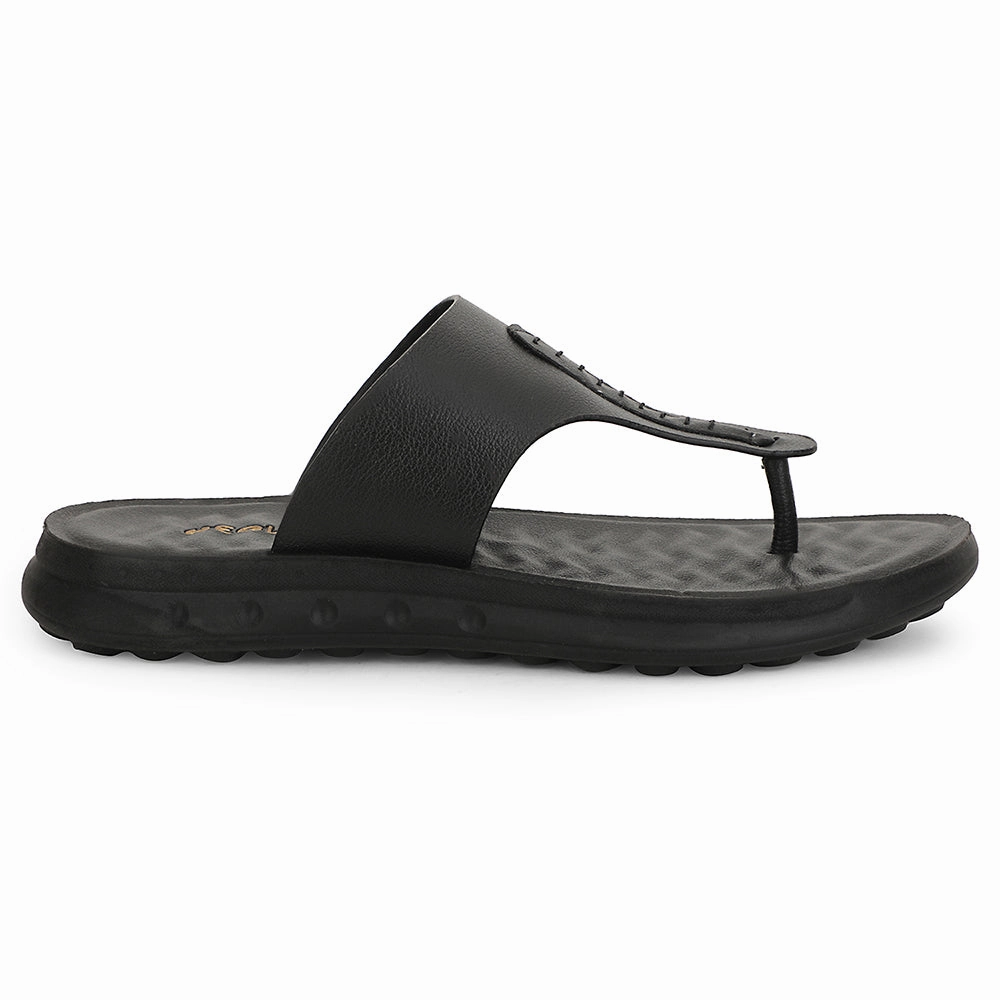 Healers Black Casual Slipper For Men GHD-82 By Liberty Raiders Slippers
