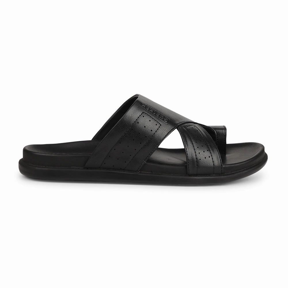 Healers Black Casual Slipper For Men LEEKS-10 By Liberty Slippers Name