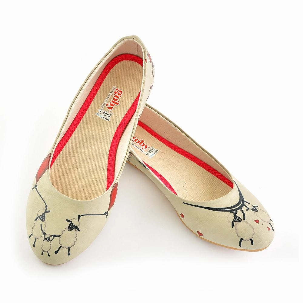 Silver Flat Shoes Sheep Love Ballerinas Shoes 1029
