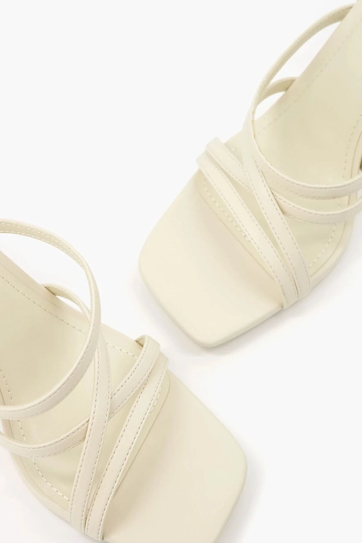 Bershka Women's Slim Strappy Sandals With Ankle Heels Sandals Glitter