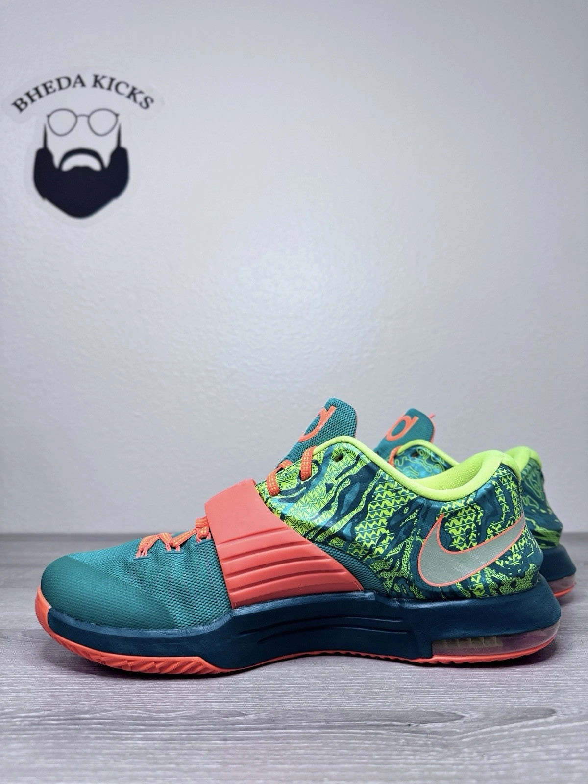 Asics Netburner Shoes Size 13 - Nike KD 7 VII Weatherman Green Orange Sneakers 653996-303 Preowned