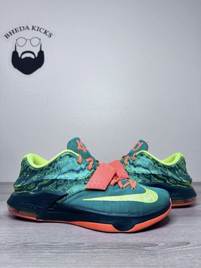Asics Shoes Lifestyle Size 13 - Nike KD 7 VII Weatherman Green Orange Sneakers 653996-303 Preowned