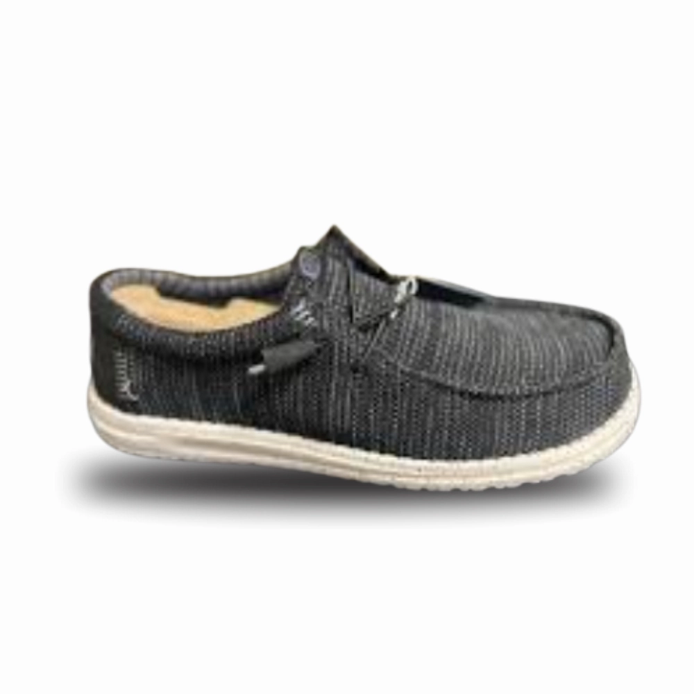 Gianni Bini Loafers Hey Dude Wally Stretch Sox, Mens Slip-on Breathable, Memory Foam Loafers, Black/White