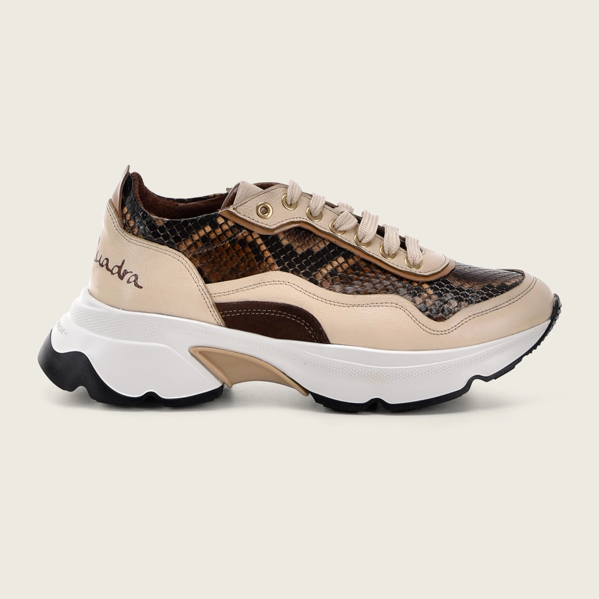 Honey Luxury Sneakers in Genuine Python Leather Woven Sneakers