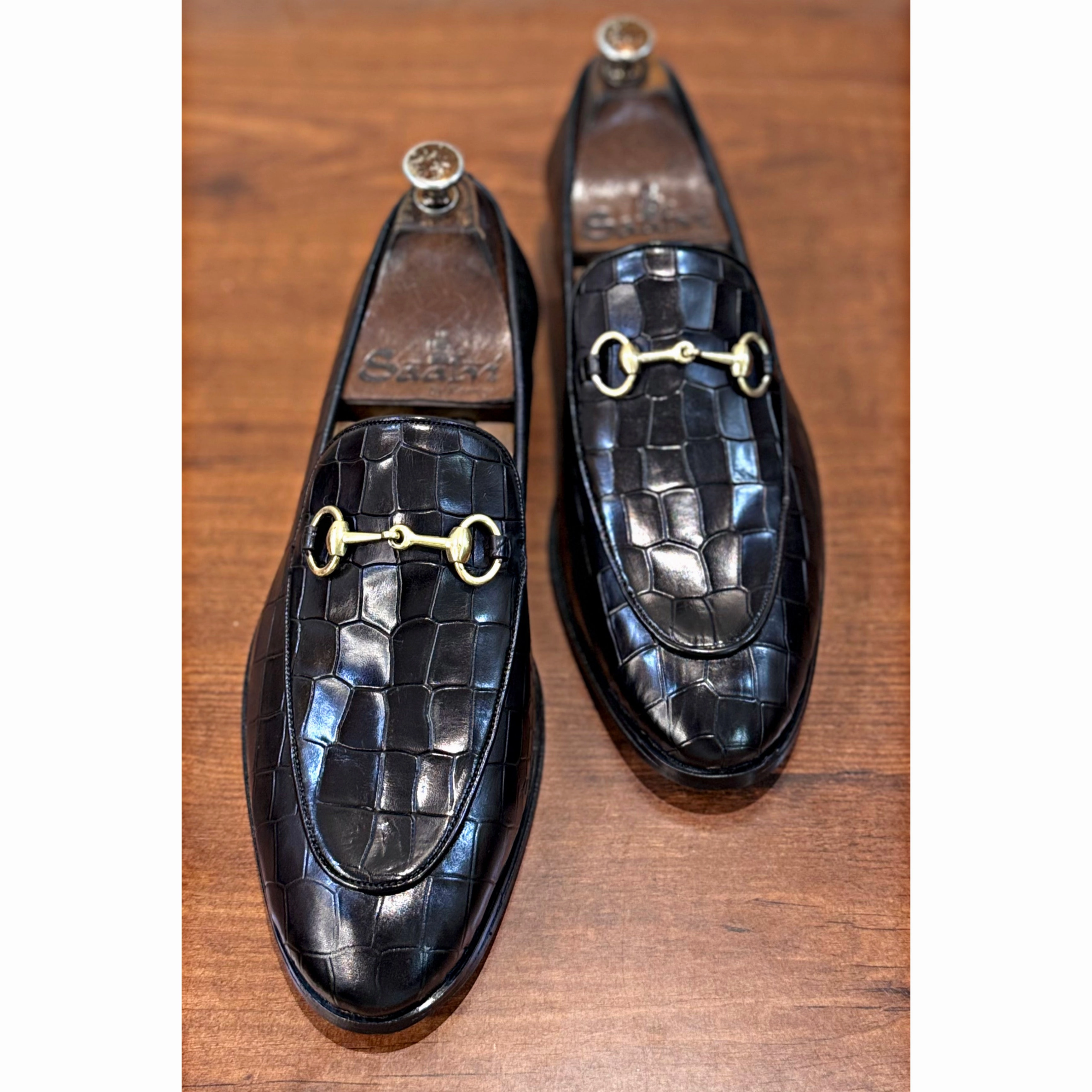 Horsebit Loafers - Croco Blk Western Loafers