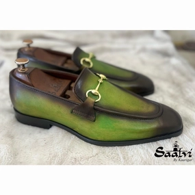 Horsebit Loafers Green Hand Finished Loafers Low