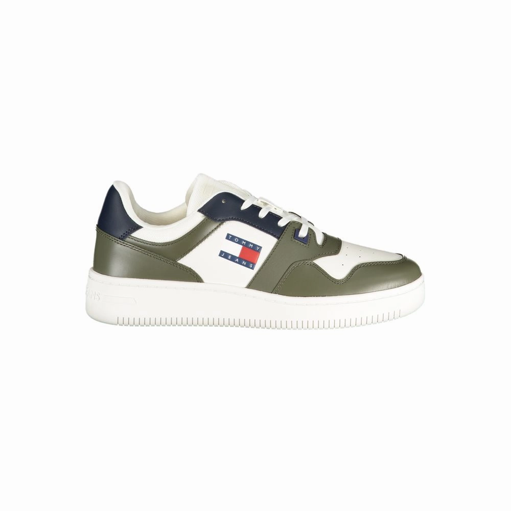 United Healthcare And Silver Sneakers Tommy Hilfiger Green Leather Men Sneaker