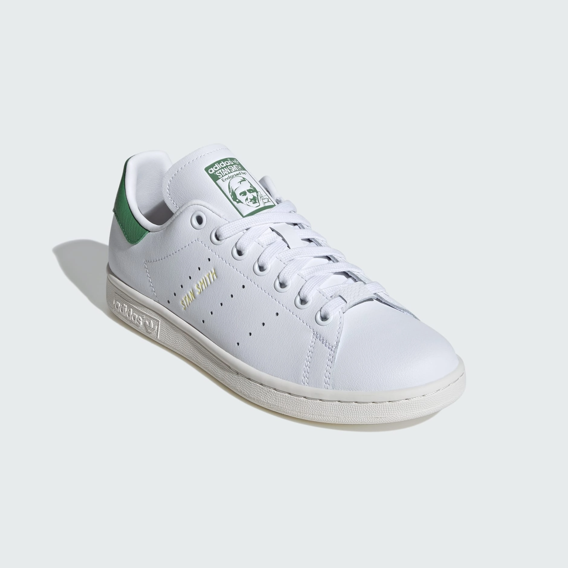 Wide Adidas Shoes STAN SMITH SHOES - Ftwr White / Preloved Green / Almost Yellow