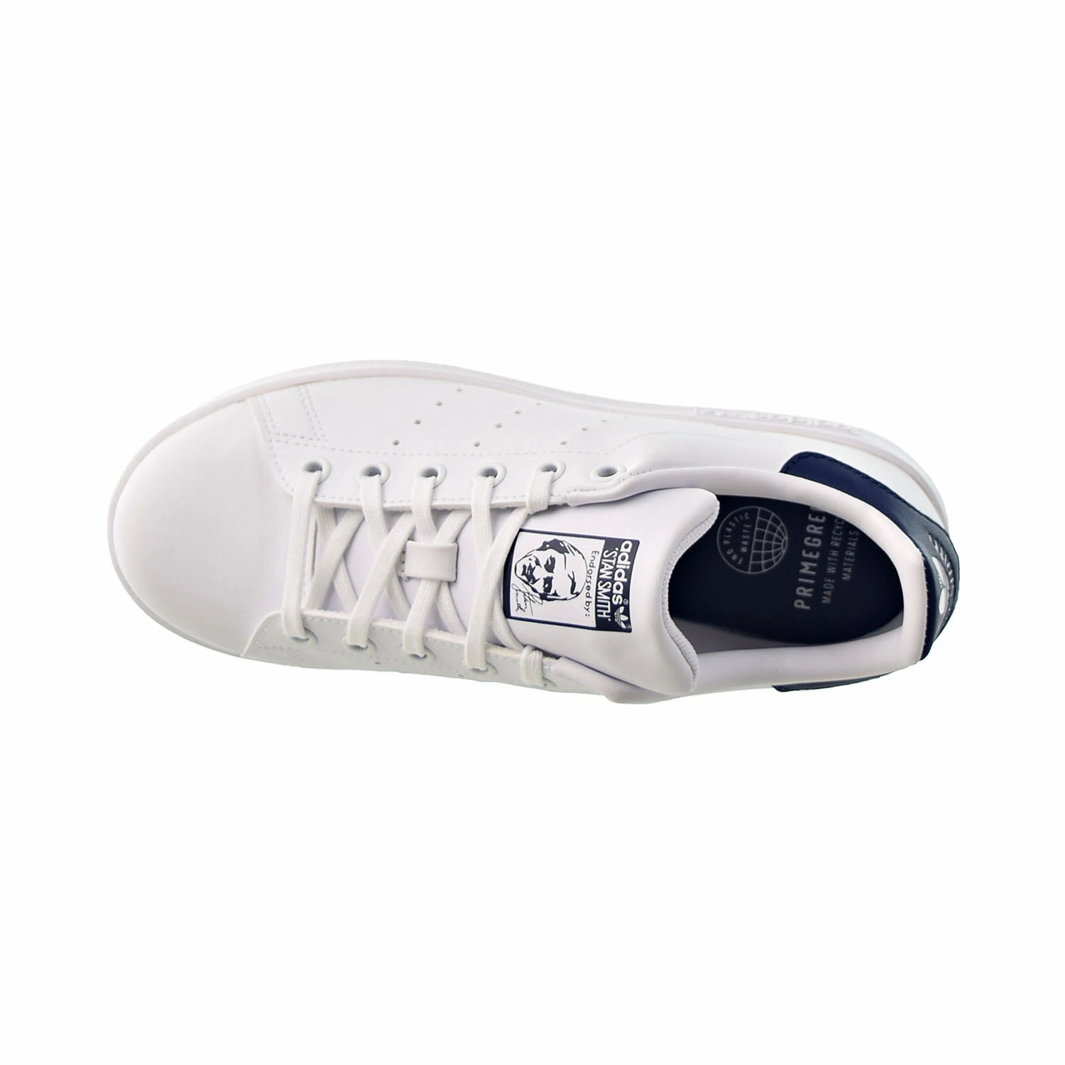 Adidas Stan Smith J Big Kids' Shoes Cloud White-Cloud White-Dark Blue Adidas Skate Shoes New