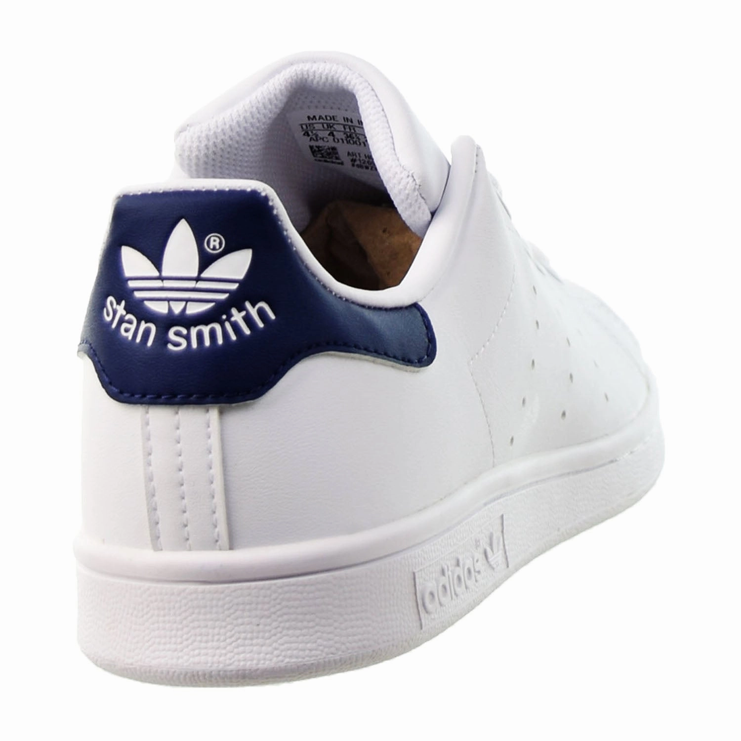 Adidas Stan Smith J Big Kids' Shoes Cloud White-Cloud White-Dark Blue Adidas Motor Racing Shoes