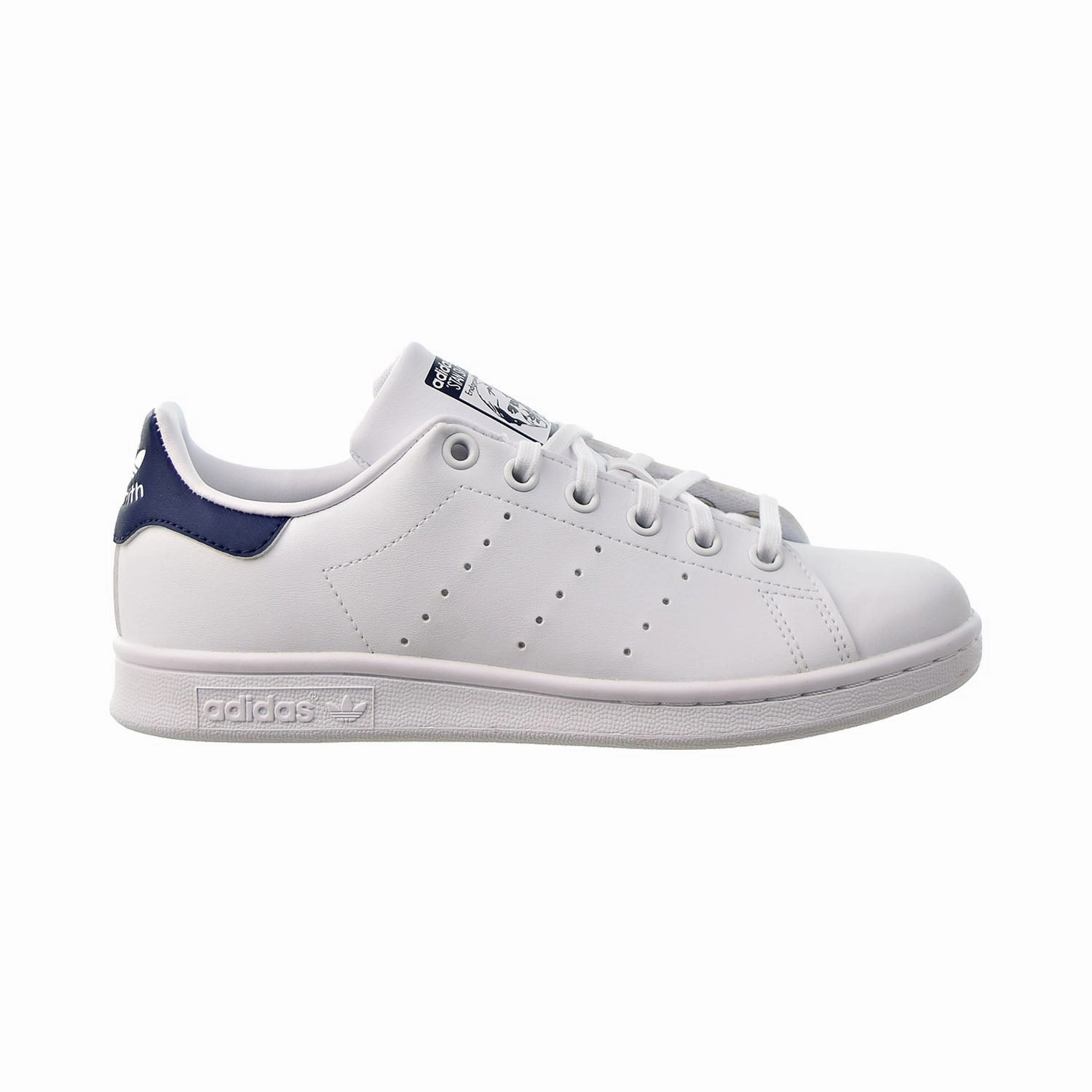 Adidas Running Shoes Retro Adidas Stan Smith J Big Kids' Shoes Cloud White-Cloud White-Dark Blue