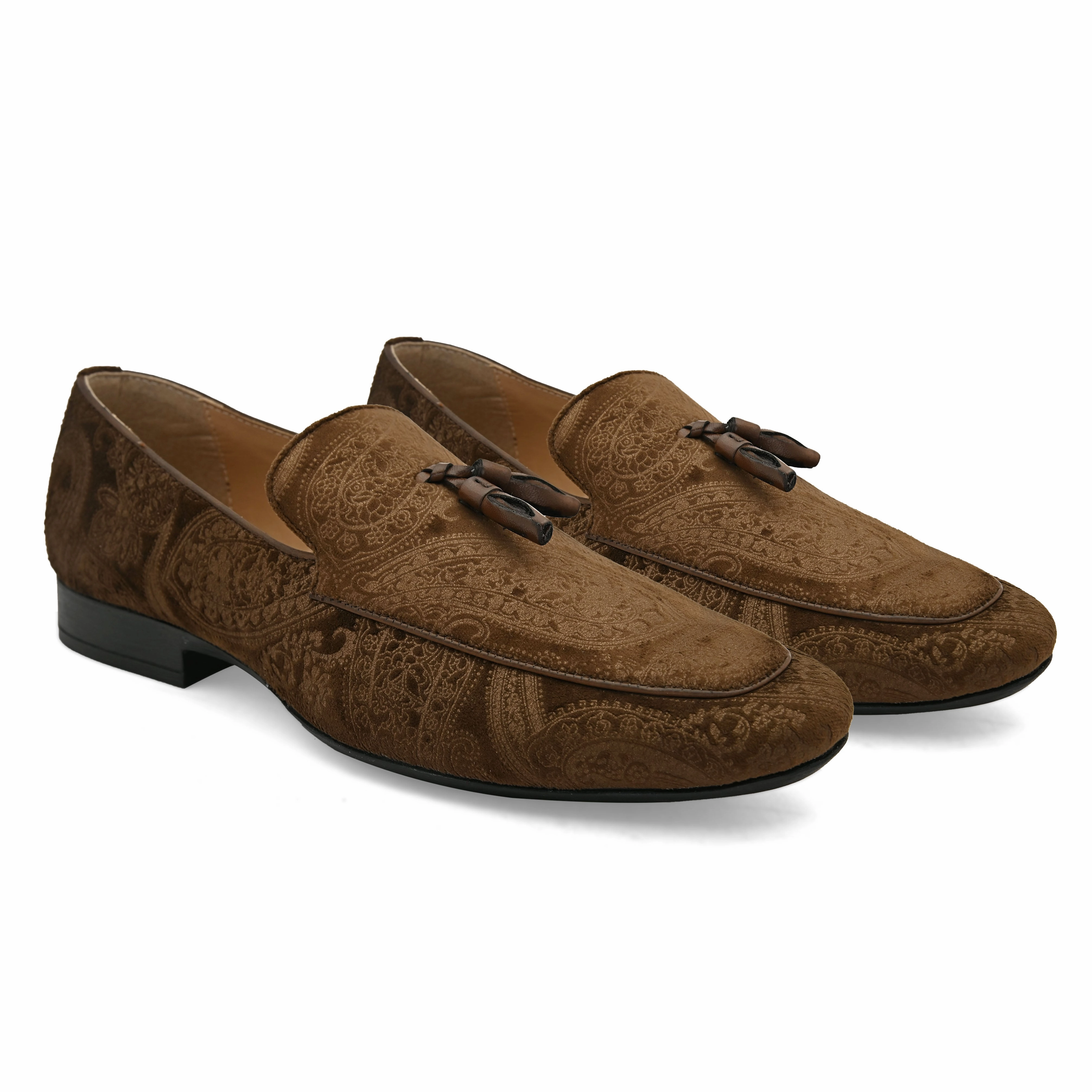 Oliver Cabell Loafers Paisley Print Brown Loafers
