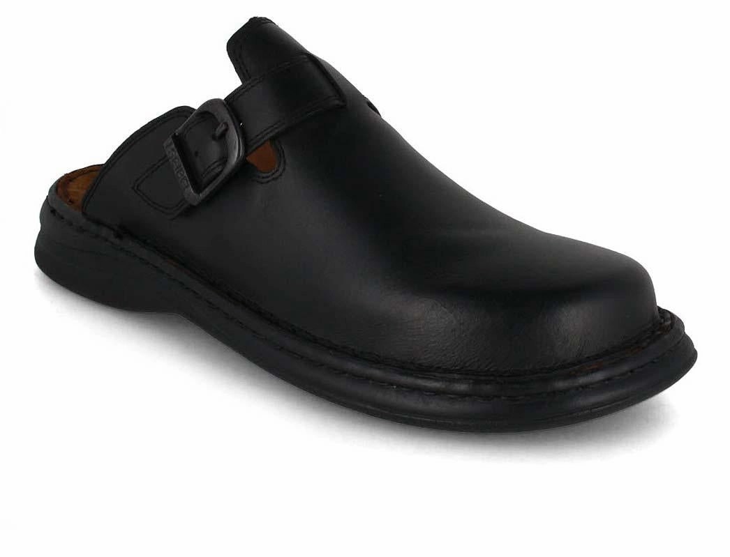 J. Seibel Men Leather Slippers Width G 'Madrid' , black Family Matching Christmas Slippers