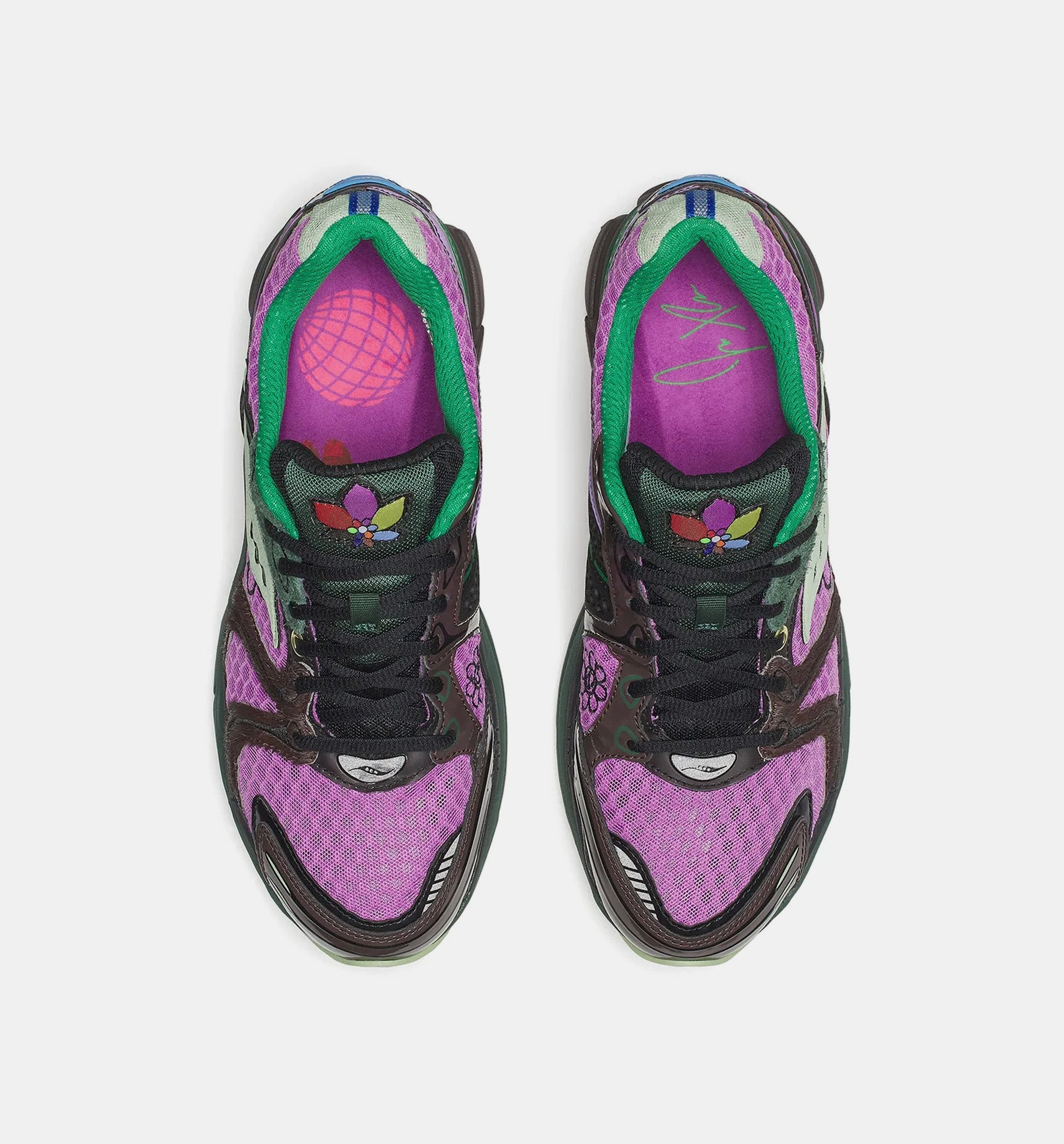 Jaetips x Saucony Progrid Triumph 4 Perrilla Mens Lifestyle Shoes - Purple/Brown/Green/Multi Color Durable Running Shoes