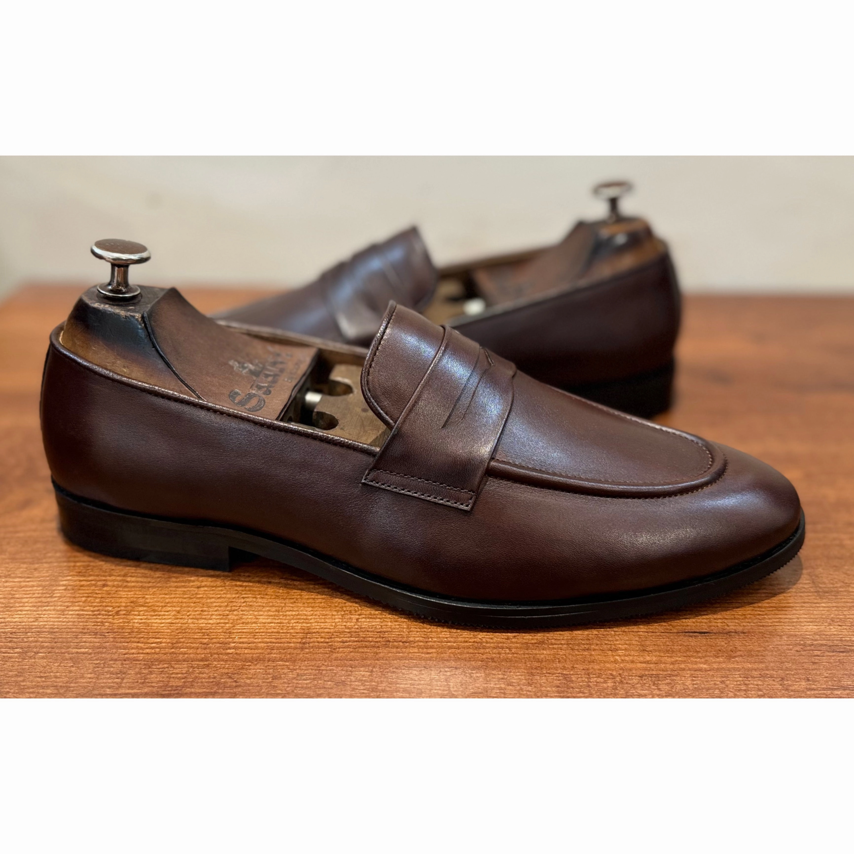 Jamie | Brown Penny Loafers Shell Cordovan Loafers