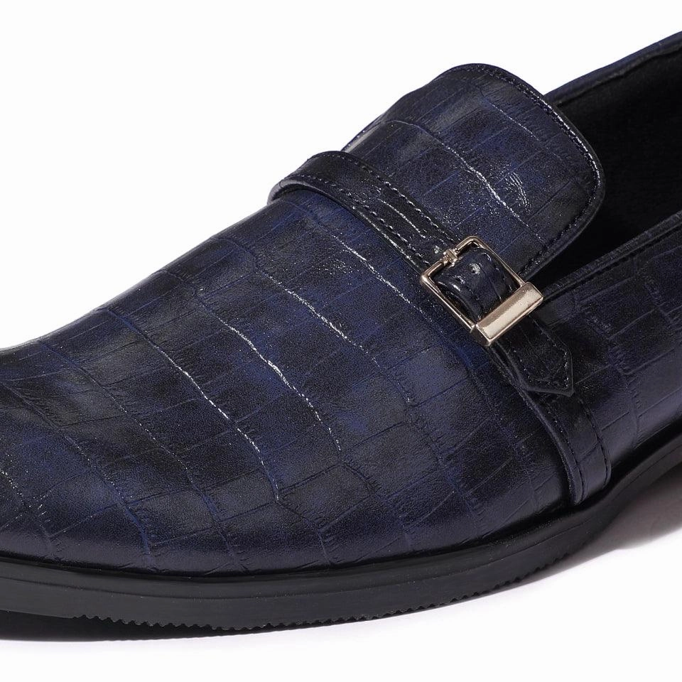 Best Loafers For Plantar Fasciitis Morris- Blue Croco Belt Slipon