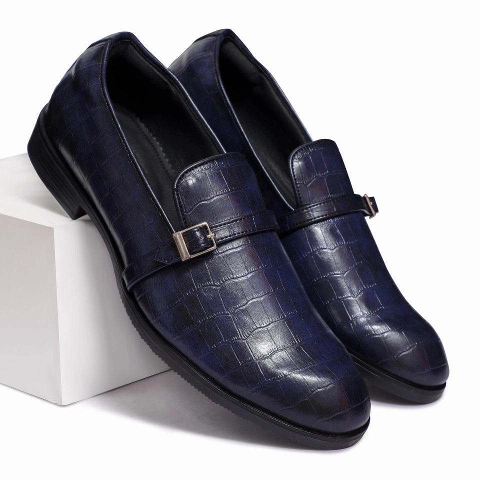 Loafers Beach Club Morris- Blue Croco Belt Slipon