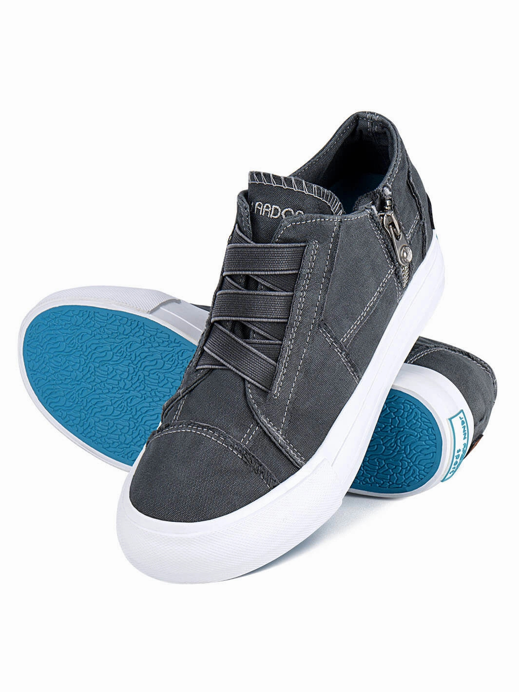 JENN ARDOR Wedge Sneakers for Women  Hidden Heel Canvas Slip-On Shoes with Zipper