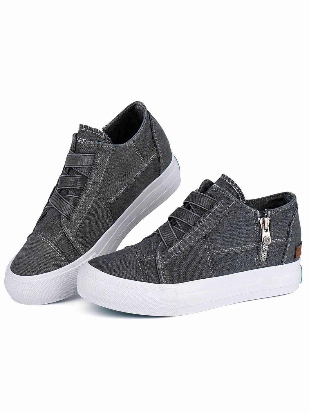 JENN ARDOR Wedge Sneakers for Women  Hidden Heel Canvas Slip-On Shoes with Zipper