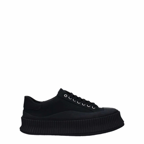 Jil Sander Black Fabric Platform Sneakers Size 18 Sneakers