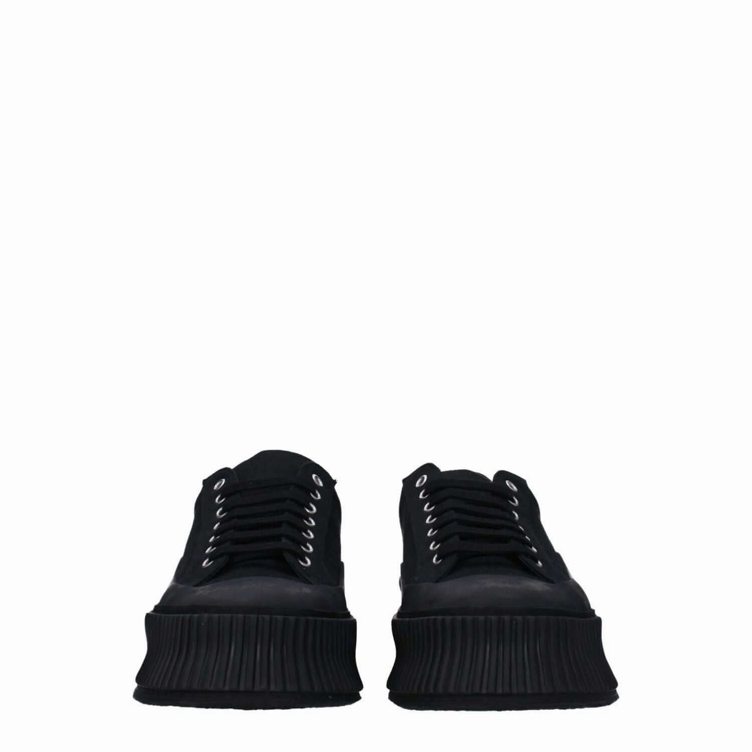 Jil Sander Black Fabric Platform Sneakers Revolve Sneakers