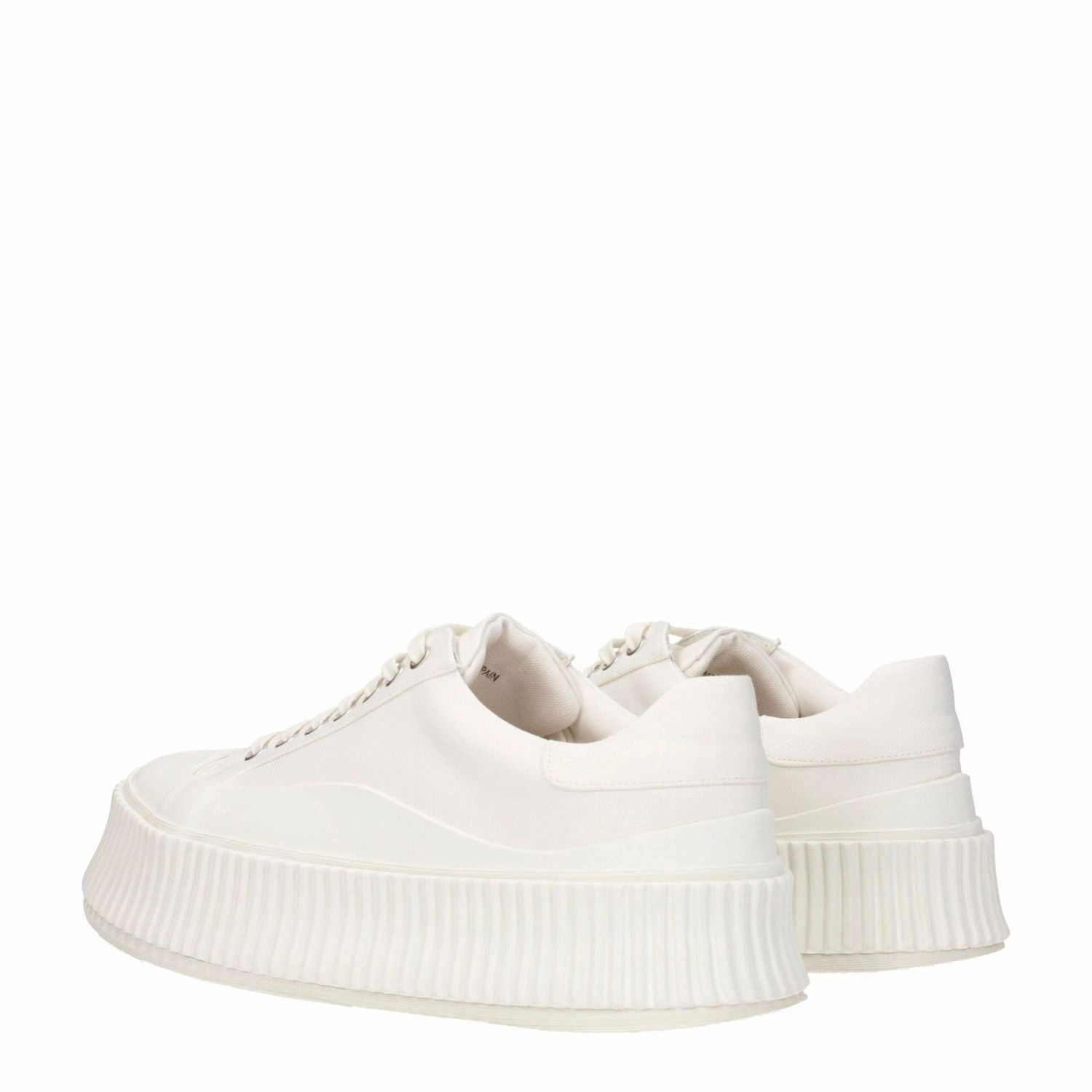 Jil Sander White Fabric Platform Sneakers Casual Brogue Shoes