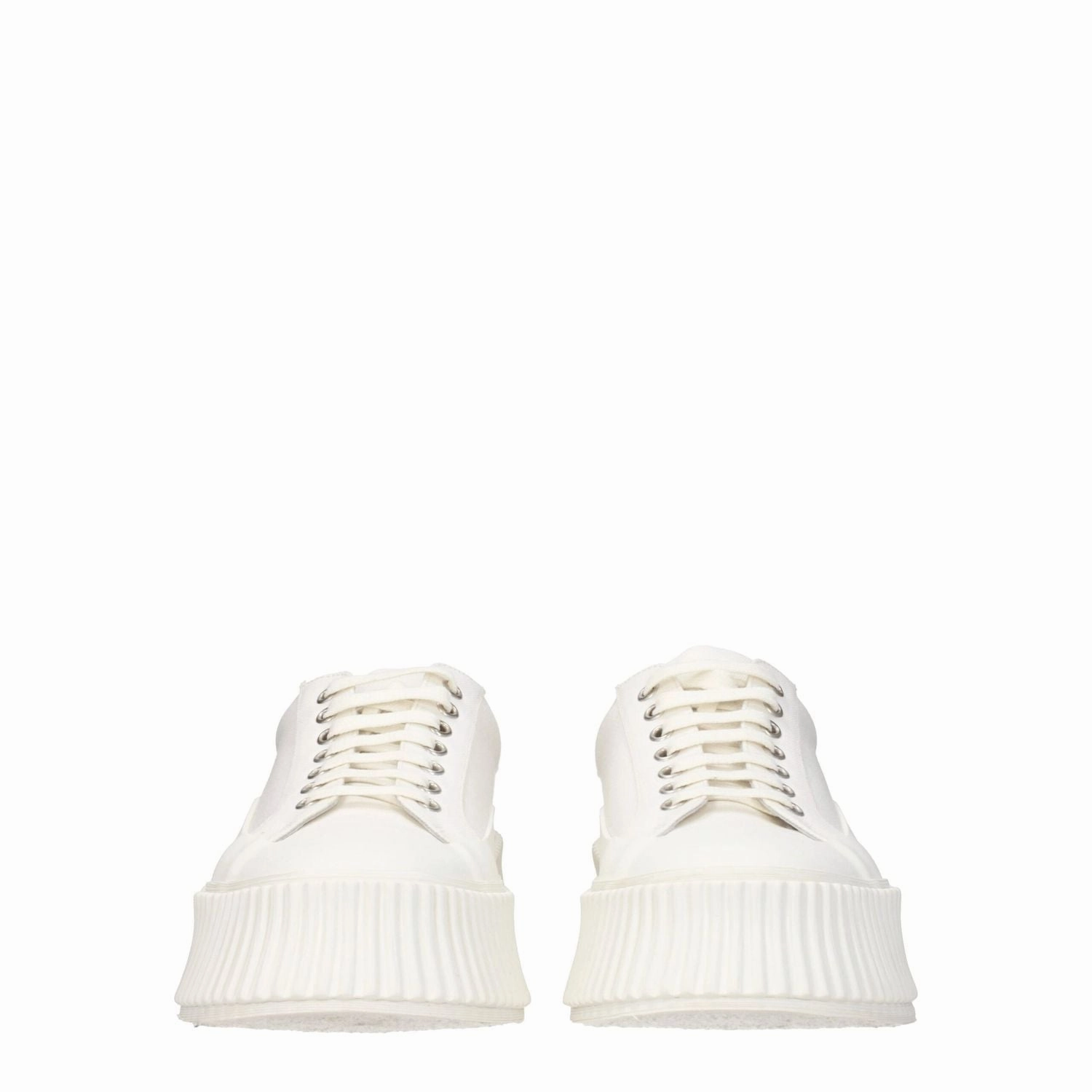 Shacrelite Moc Casual Shoes Jil Sander White Fabric Platform Sneakers