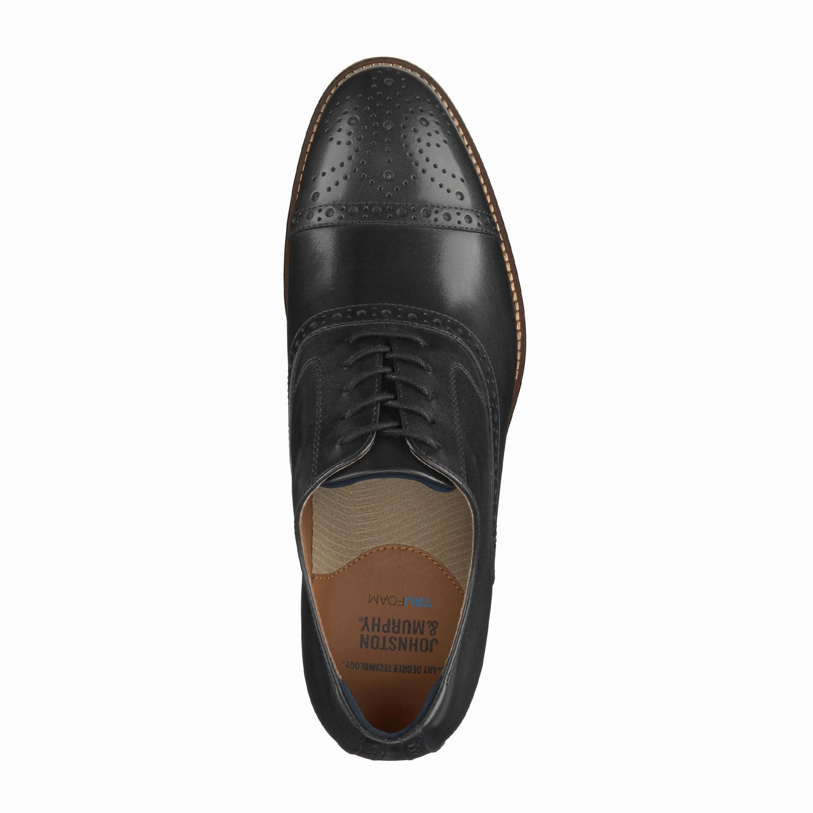 Johnston & Murphy Conard 2.0 Cap Toe Oxford (Men) - Black Full Grain Shining Casual Shoes