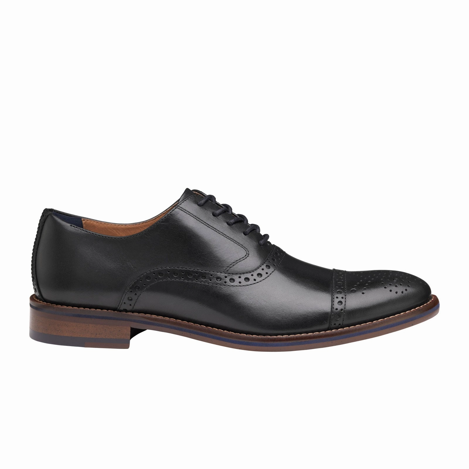 Johnston & Murphy Conard 2.0 Cap Toe Oxford (Men) - Black Full Grain Swift Run Casual Shoes