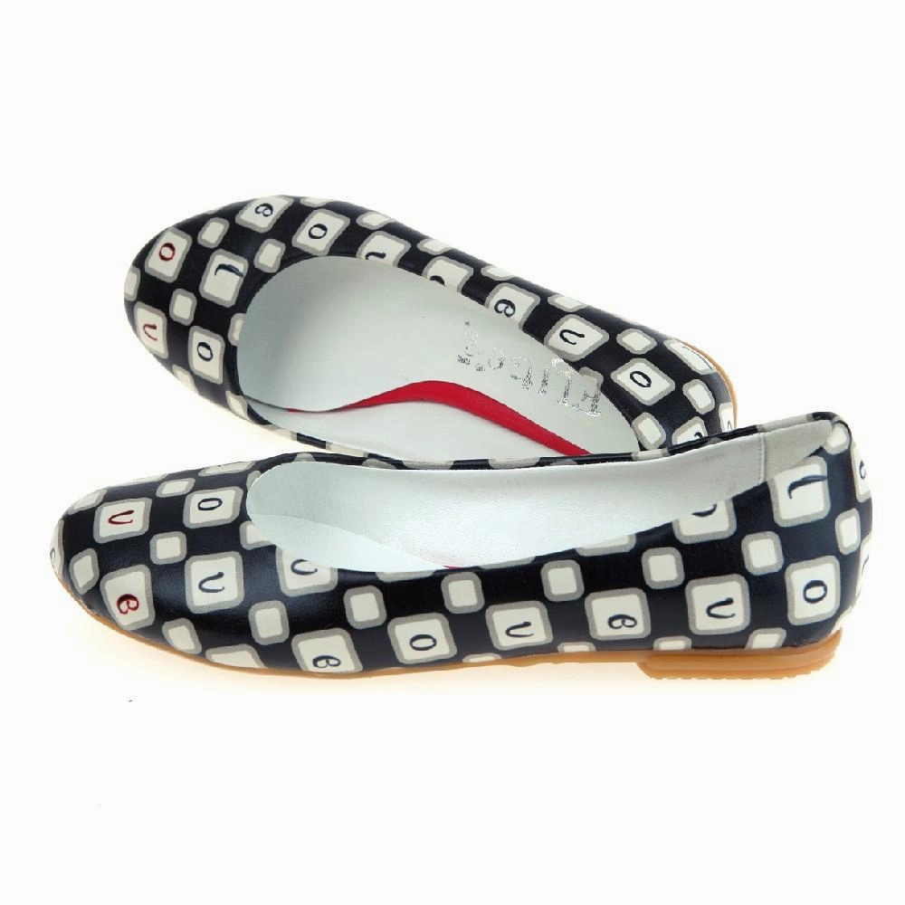 Black and White Dream Ballerinas Shoes 1061 Flat Shoes Trend 2025