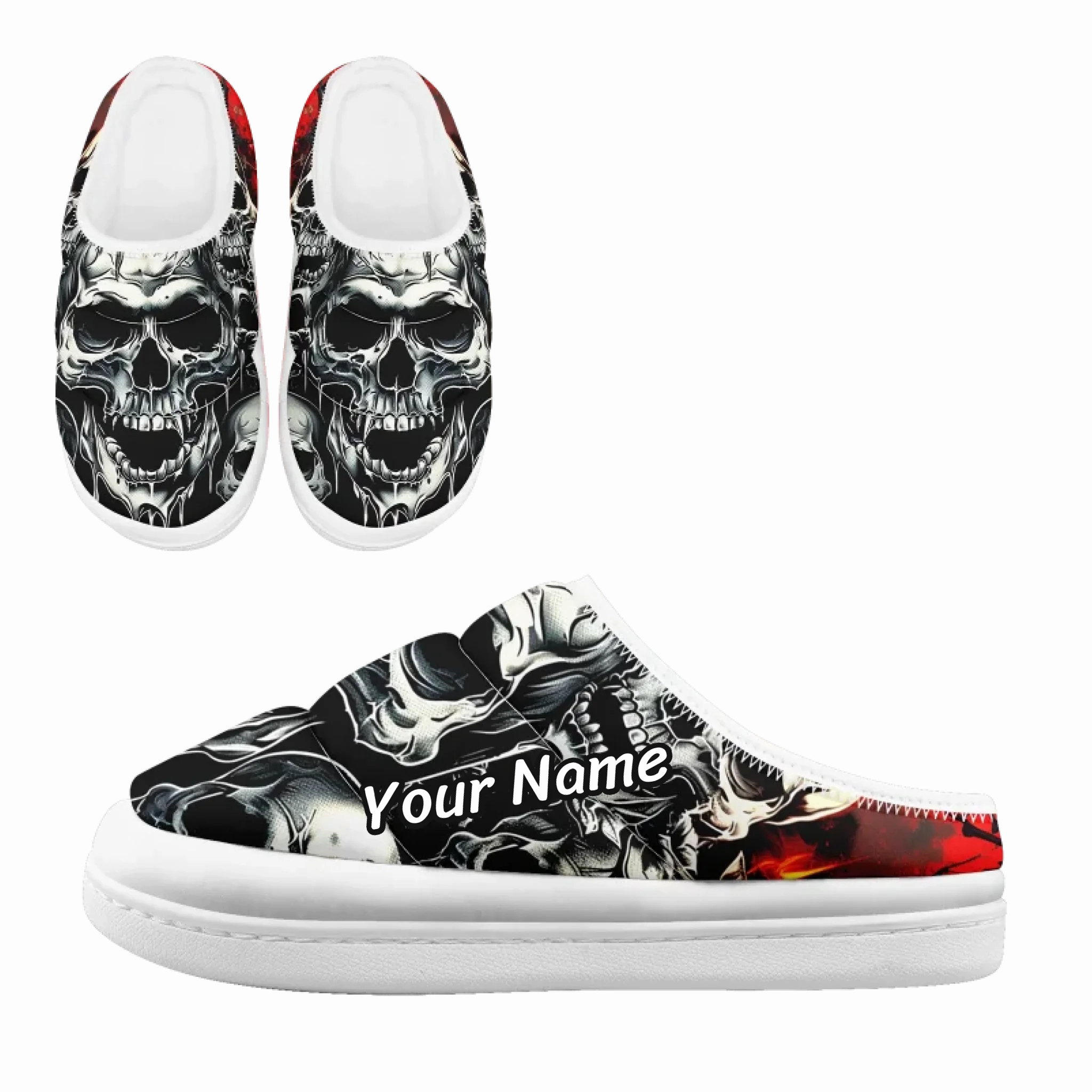 Bold Graphic Padded Slippers, Cozy Artistic House Shoes FN057-25023202 Bridal Slippers For Getting Ready