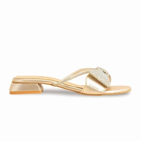 Fold Up Ballet Slippers Golden Fancy Slipper FN7947