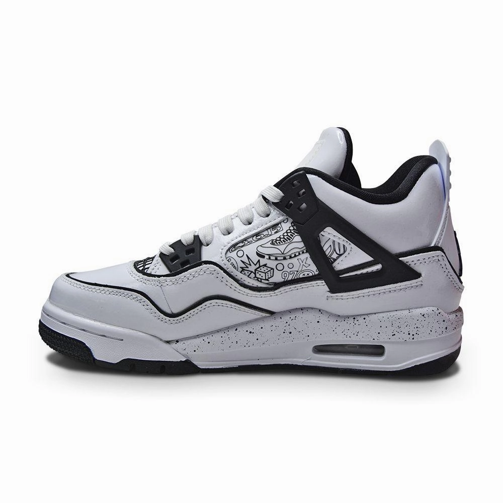 Juniors Nike Air Jordan 4 Retro SE (GS) - DC4101 100 - White Black Volt Old Asics Shoes