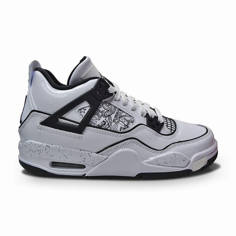 Juniors Nike Air Jordan 4 Retro SE (GS) - DC4101 100 - White Black Volt Asics Wide Tennis Shoes