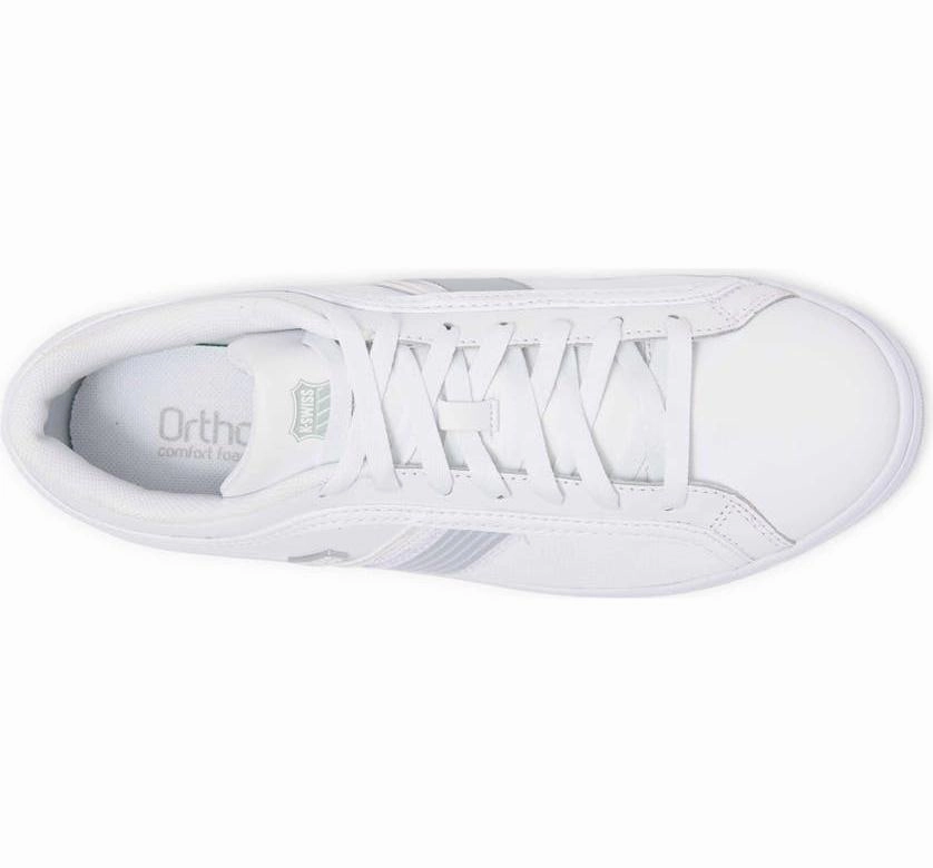 K-Swiss Classic Court Northam White / Silver 07139149 Men's Tennis Shoes Casual Dress Shoe Brands