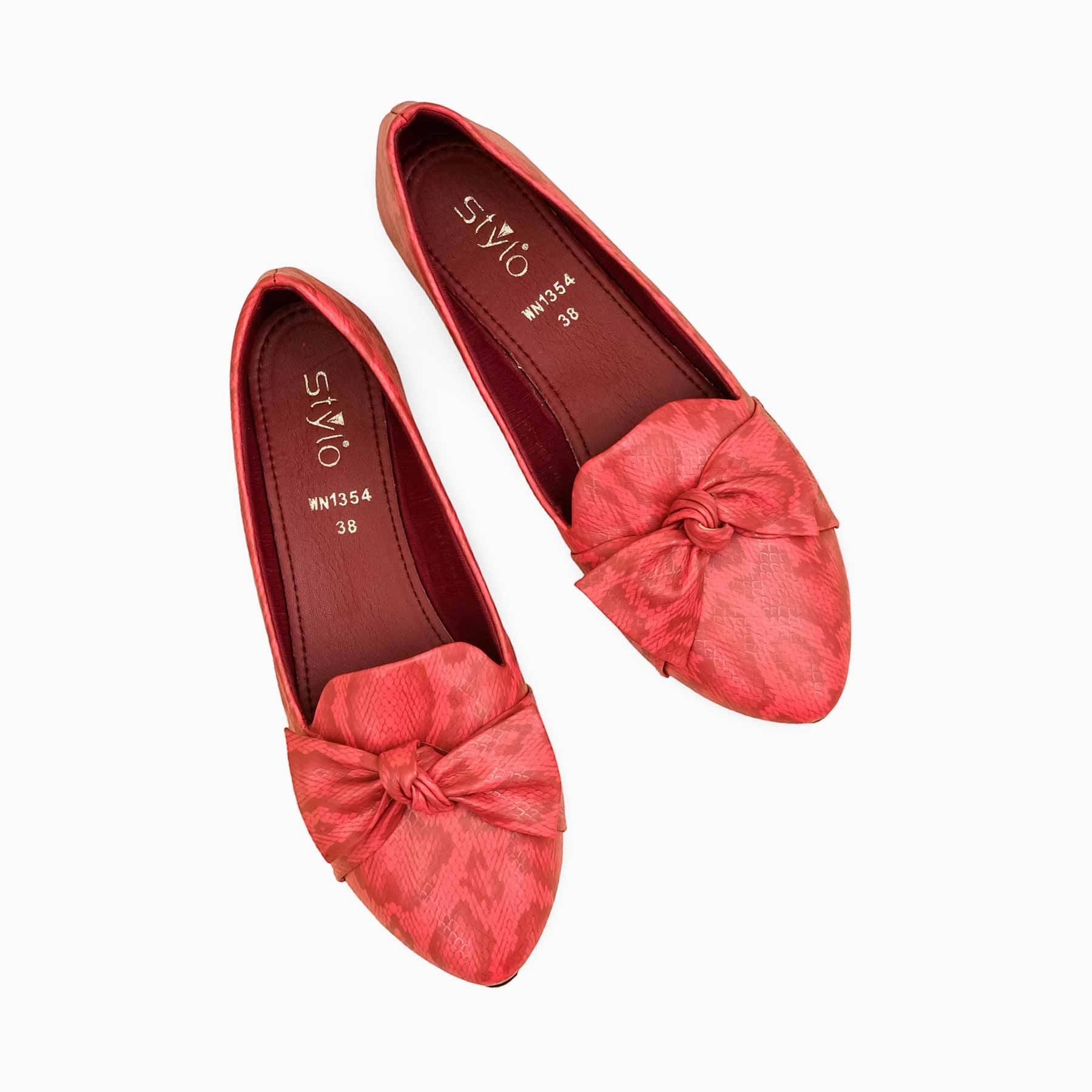 Red Pumps For Ladies WN1354 Pazzion Flat Shoes