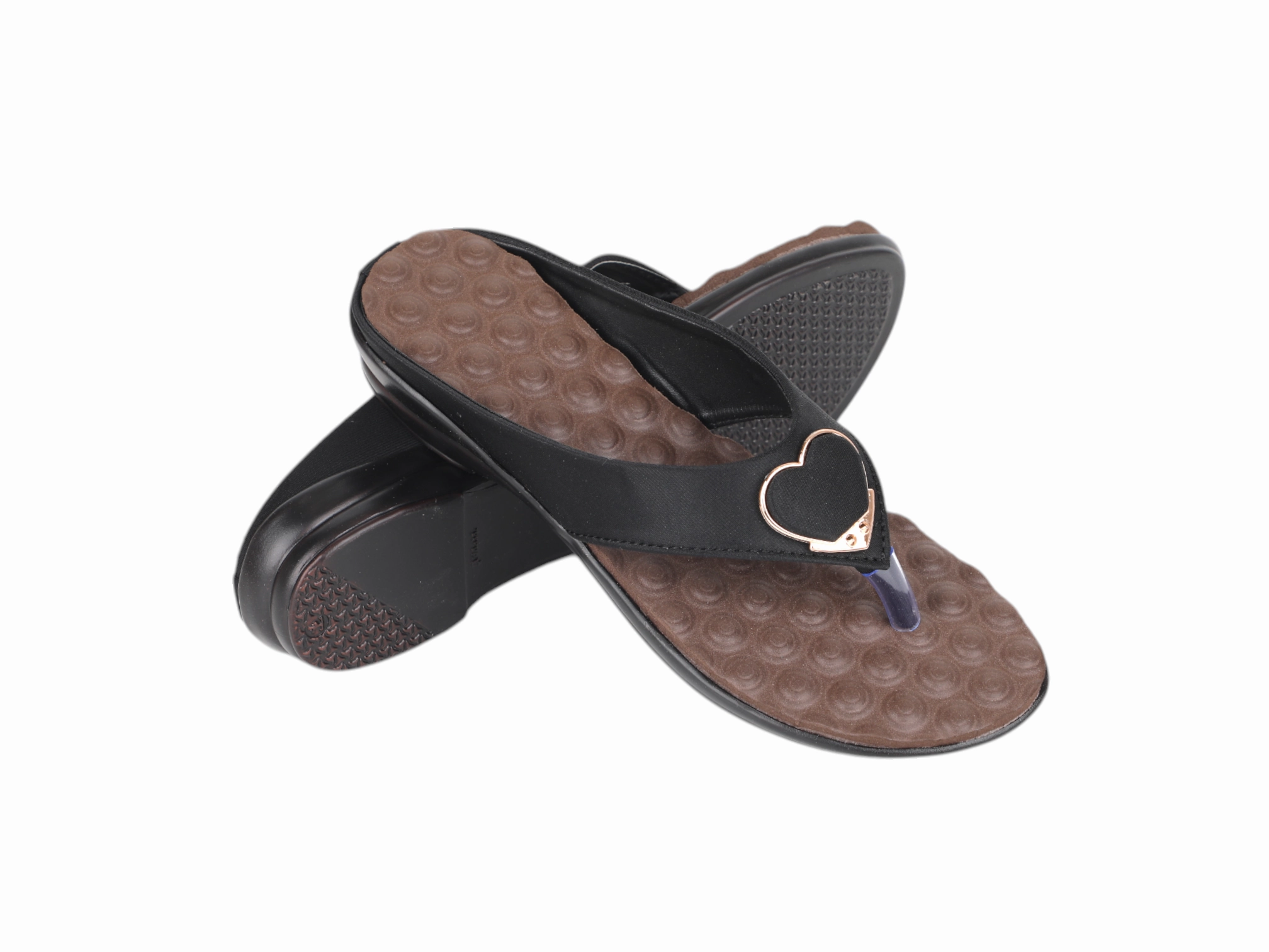 Ladies Mcp chappal 92071 Flat Shoes With Gold Chain