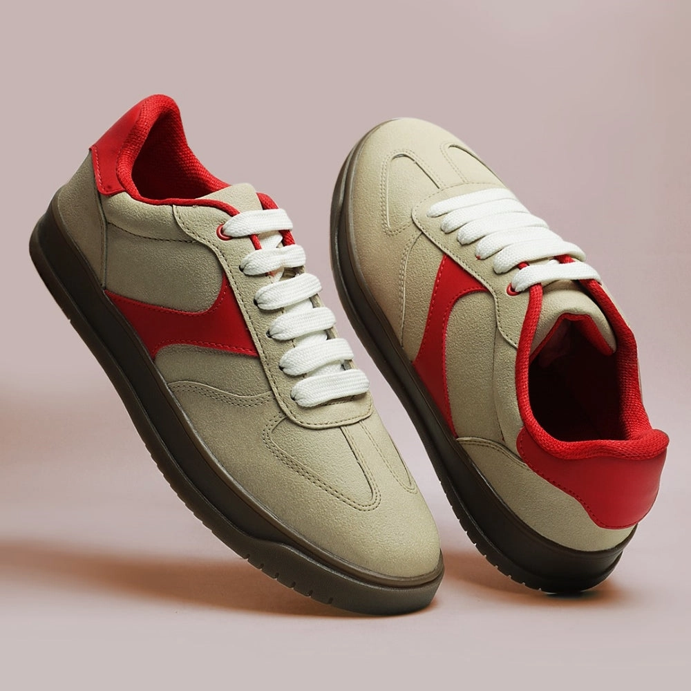 Shoes Combination Casual Leap7x Casual Beige Lacing Sneakers For Men SPORTSTAR7 By Liberty