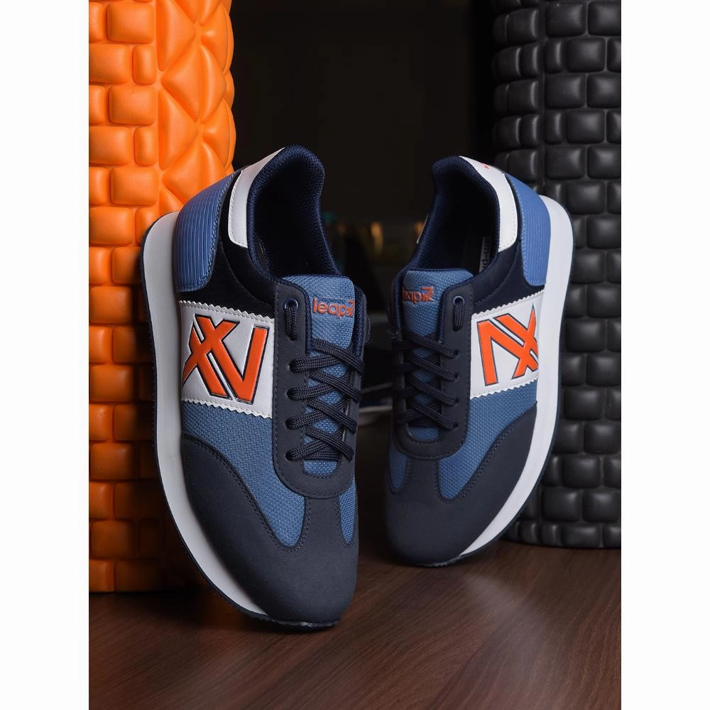 Casual Leisure Shoe Leap7x Casual Navy Blue Lacing Sneakers For Men BACKAM-1E By Liberty