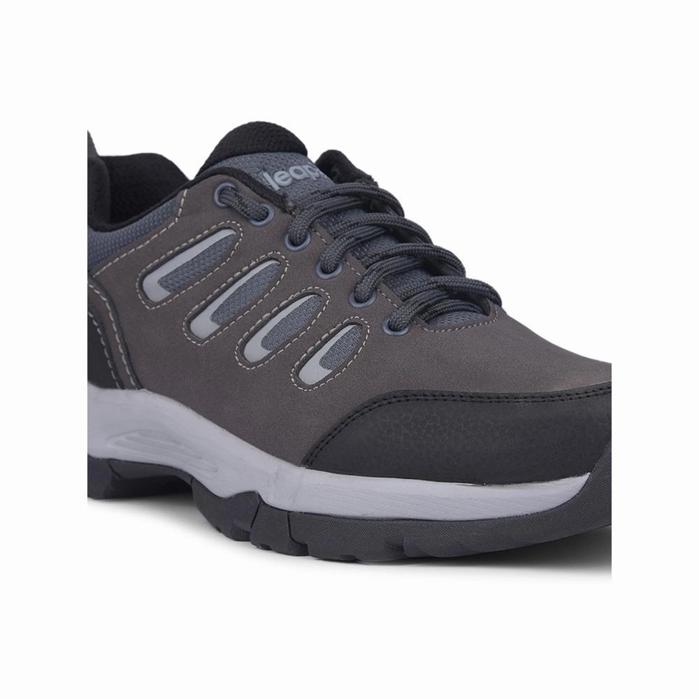 Leap7x Dark Grey Lacing Sports Trekking Shoes For Men COLUMBO-1E By Liberty Casual Zegna Shoes