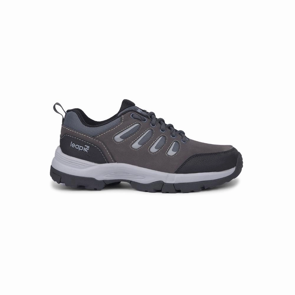 Best Shoes For Both Formal And Casual Leap7x Dark Grey Lacing Sports Trekking Shoes For Men COLUMBO-1E By Liberty