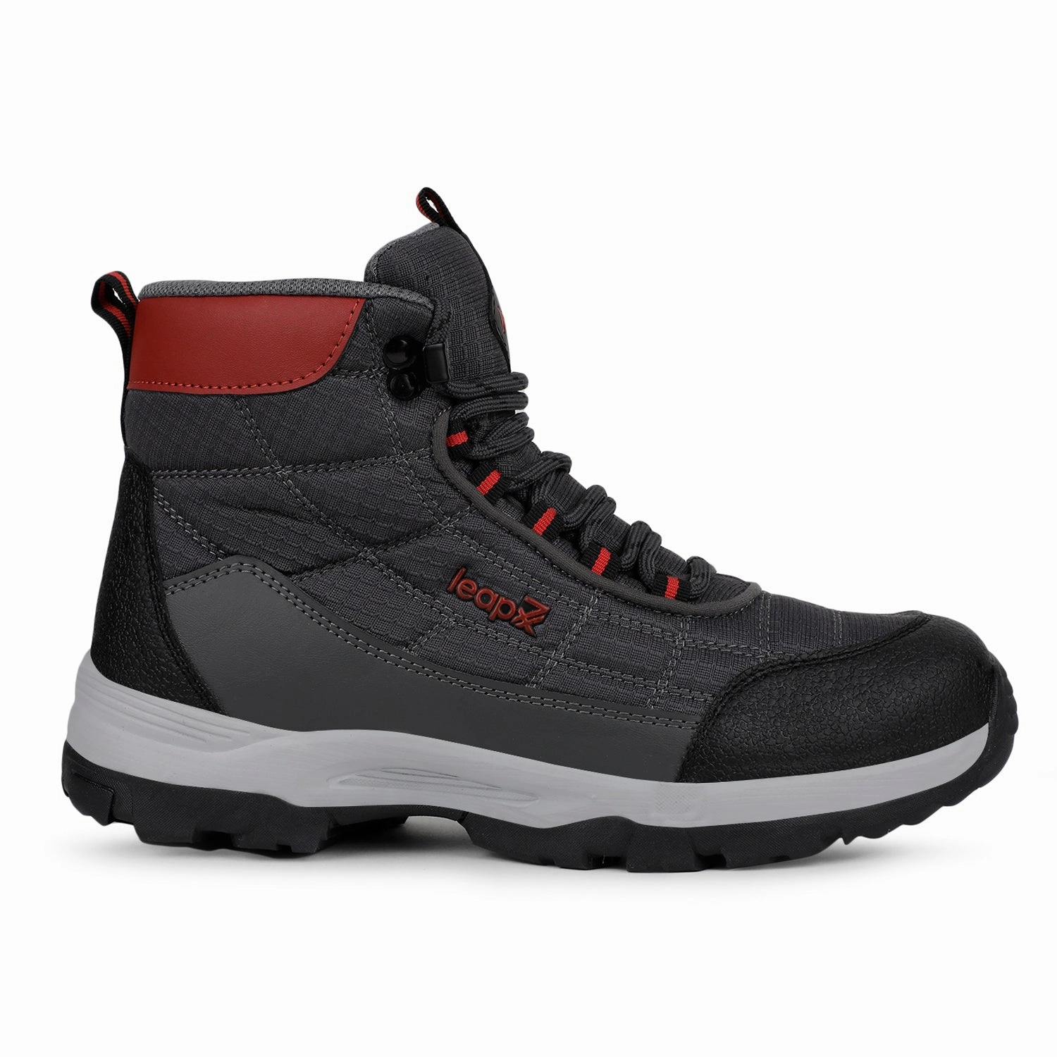 Leap7x Sports Light Grey High Ankle Trekking Shoes For Mens VERTICAL By Liberty Mesh Sneakers Casual Shoes