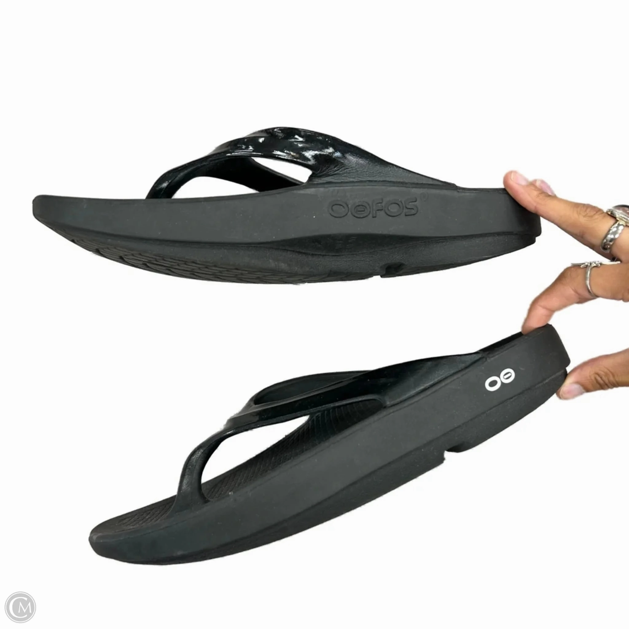 Sandals Flip Flops By Oofos In Black, Size: 9.5 Flip Flops Foot Health