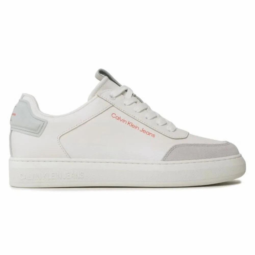 Calvin Klein Jeans Casual Cupsole High-Low Freq Trainer YM0YM00670-WHT Motorcycle Casual Shoes