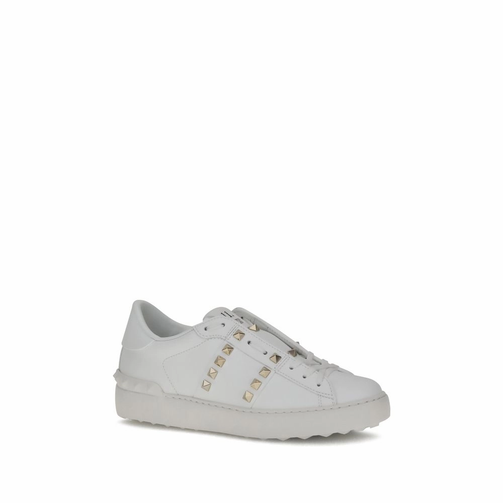 Best Sneakers With Jeans Valentino Garavani White Calf Leather Bos Taurus Low Top Sneakers